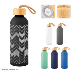 25 Oz. Full Laser Blaire Recycled Aluminum Bottle With Bamboo Lid