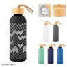 25 Oz. Full Laser Blaire Recycled Aluminum Bottle With Bamboo Lid