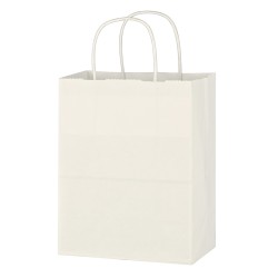 Kraft Paper White Shopping Bag - 8" X 10-1/4"