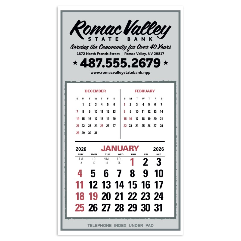 Statement Enclosure Calendar