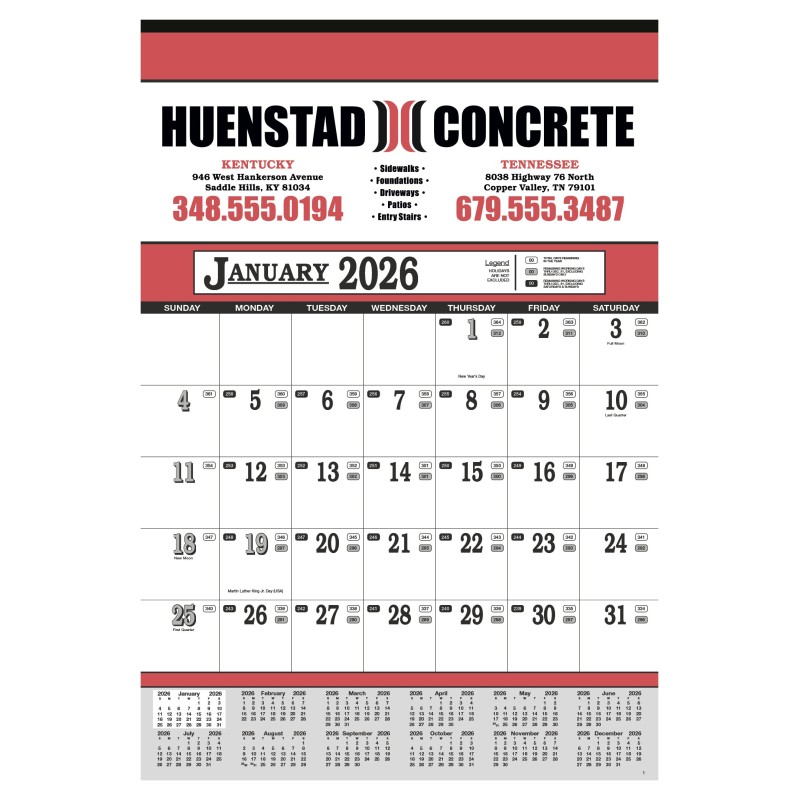 Contractor's 13-Sheet Calendar