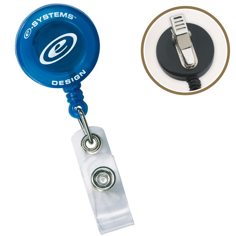 Round Badge Reel w/Alligator Clip