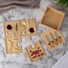 Bamboo Puzzle Cheese Board Set