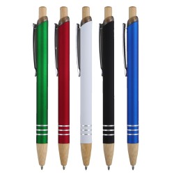 Venosa Velvet-Touch Aluminum Pen w/Bamboo Accents