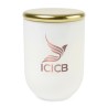 Be Home® Cora Blown Glass Candle - White-Fresh Bamboo