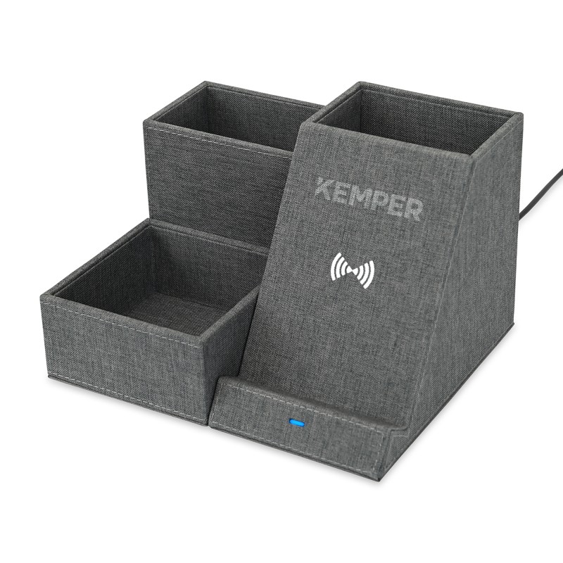 Eden Wireless Charging Desk Organizer - Charcoal Heather