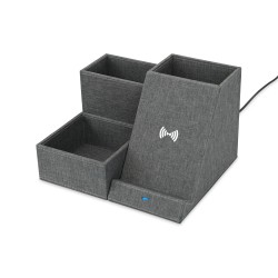 Eden Wireless Charging Desk Organizer - Charcoal Heather