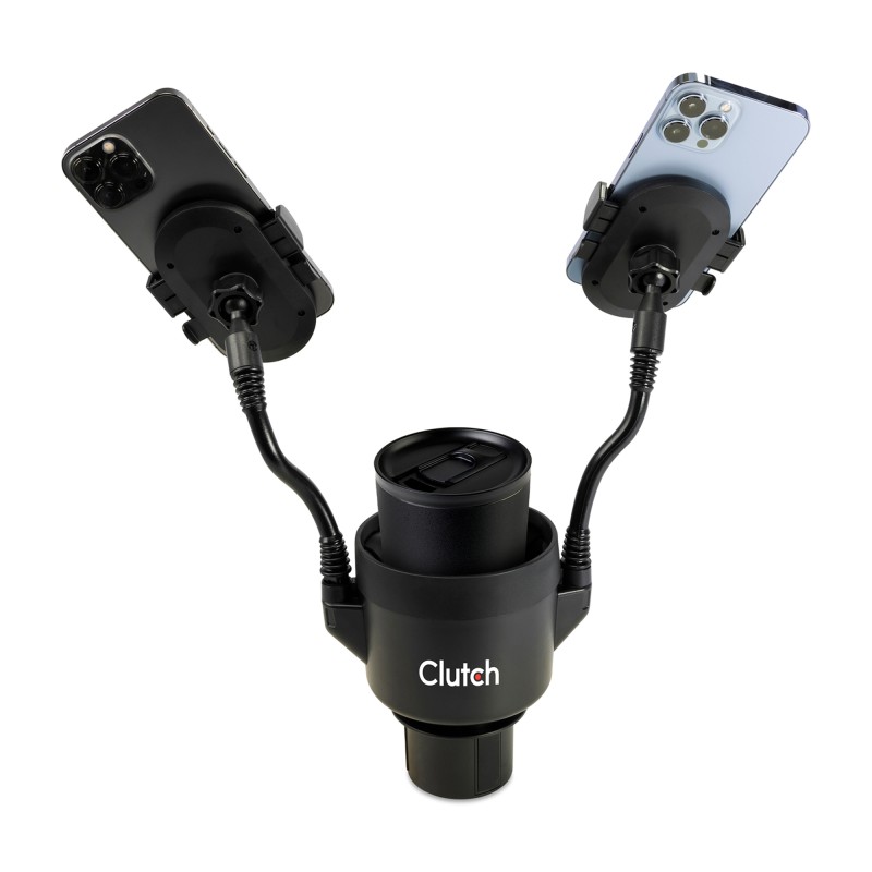 ILive™ Cup Holder with Dual Mobile Phone Mount - Black