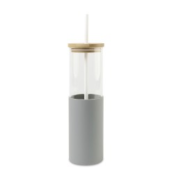 Aviana™ Journey Glass Tumbler with Straw - 20 Oz - Dove Grey