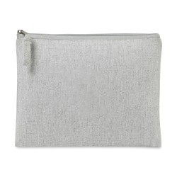 AWARE™ Recycled Cotton Zippered Pouch - Light Grey