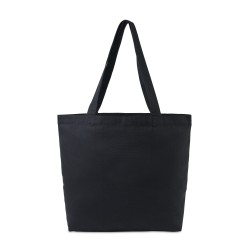 AWARE™ Recycled Cotton Shopper Tote with Interior Zip Pocket - Black