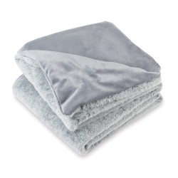 Luxe Faux Fur Throw Blanket - Grey
