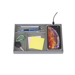 Truman Wireless Charging Accessory Tray - Medium Grey Heather