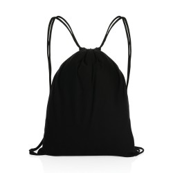 Impact AWARE™ Recycled Cotton Drawstring Backpack 145g - Black