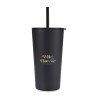 Aviana™ Rowan Recycled Straw Tumbler - 17 Oz. - Black