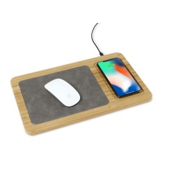 Auden Bamboo Wireless Charging Mouse Pad - Bamboo