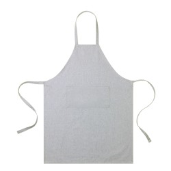 AWARE™ Recycled Cotton Bib Front Apron With Pocket - Light Grey