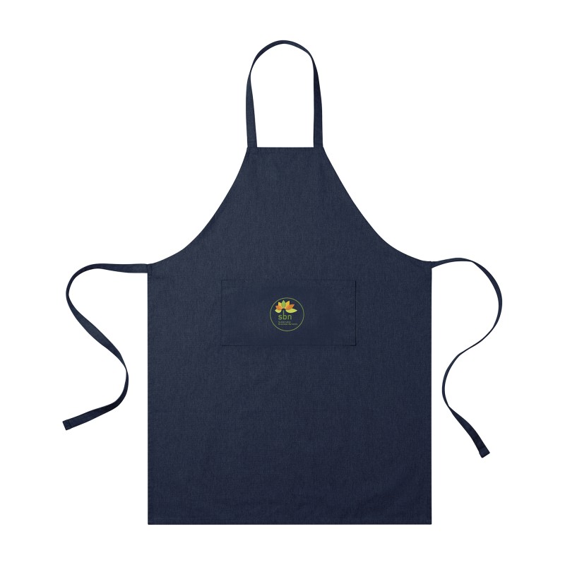 AWARE™ Recycled Cotton Bib Front Apron With Pocket - Indigo Denim