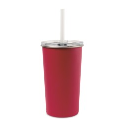 Arlo Classics Stainless Steel Tumbler with Straw - 20 Oz. - Red