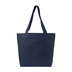 AWARE™ Recycled Cotton Shopper Tote with Interior Zip Pocket - Indigo Denim