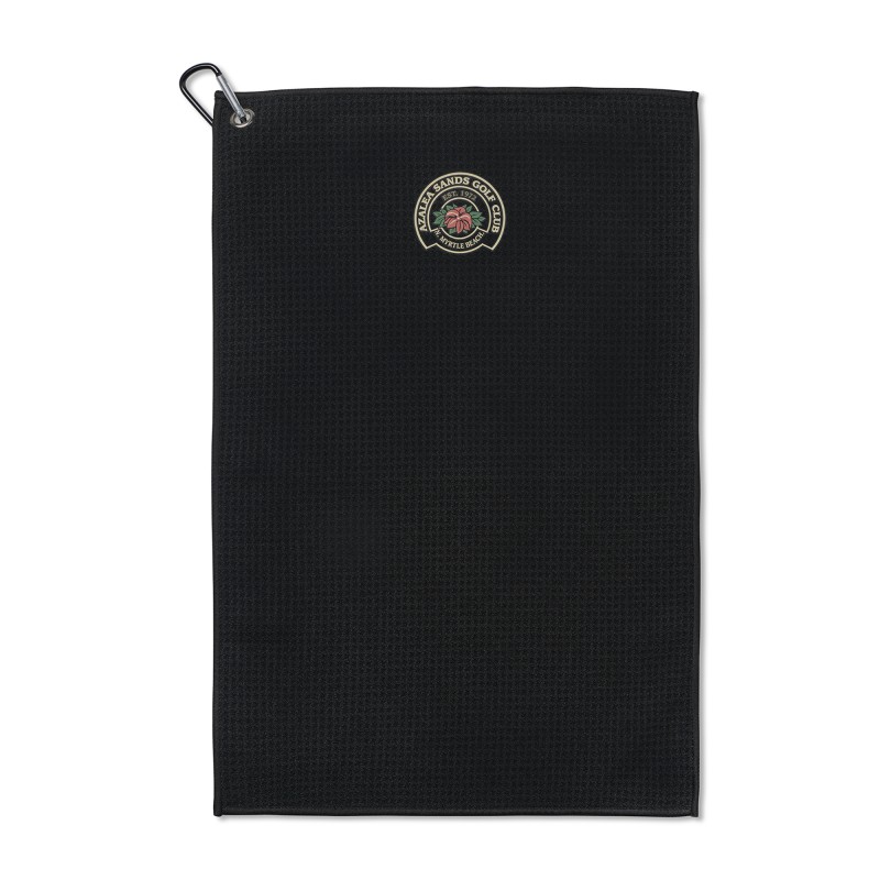 Golf Links Waffle Weave Towel - Black