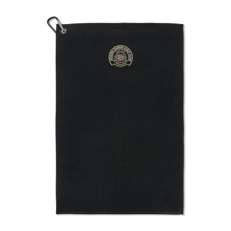 Golf Links Waffle Weave Towel - Black