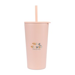 Aviana™ Rowan Recycled Straw Tumbler - 17 Oz. - Light Peach