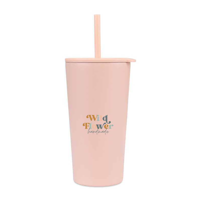 Aviana™ Rowan Recycled Straw Tumbler - 17 Oz. - Light Peach