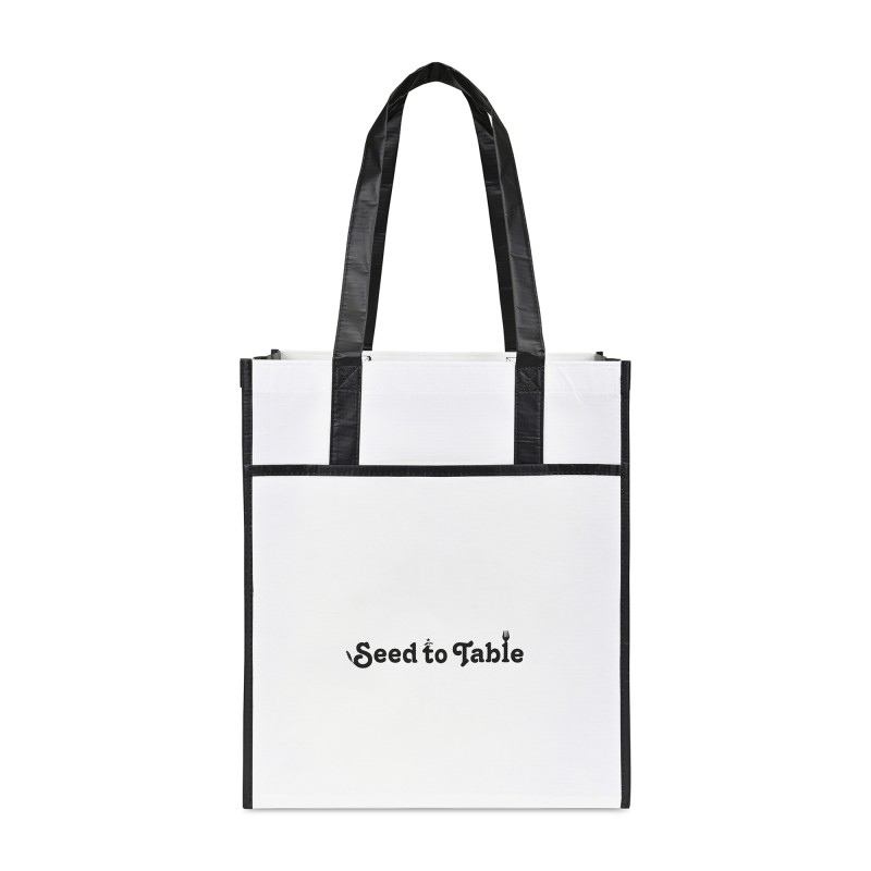 Harlow Laminated Recycled Shopper - Black