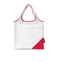 Latitudes Foldaway Shopper - White-Red