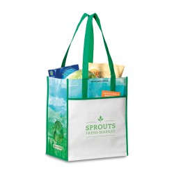 Vita Laminated Recycled Shopper - Kelly Green-Pattern