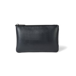 Travis & Wells® Leather Zippered Pouch - Black