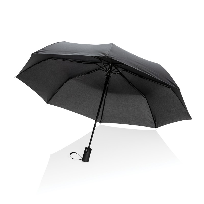 21" Impact AWARE™ RPET 190T Mini Auto Open Umbrella - Black