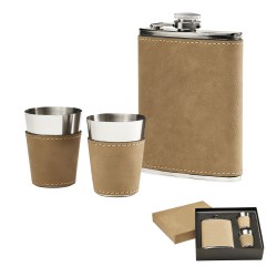 Leatherette Flask Set