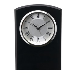 Self-Standing Black Glass Desk Clock
