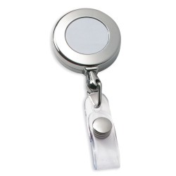 Circle Chrome Retractable Badge Holder