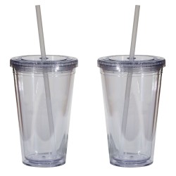 Double Wall 16 Oz Tumbler - Clear