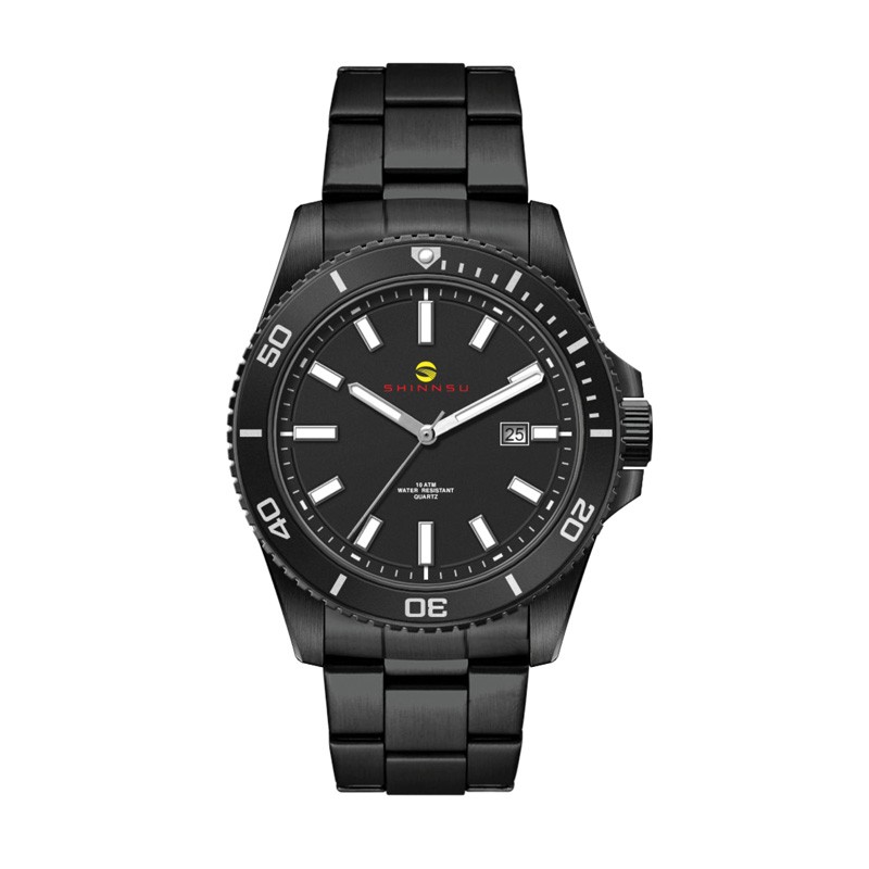 42.5mm,Ss, Silver Case, Bk Bezel, 3-Hand Mvt, Dte