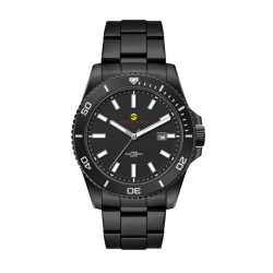 42.5mm,Ss, Silver Case, Bk Bezel, 3-Hand Mvt, Dte