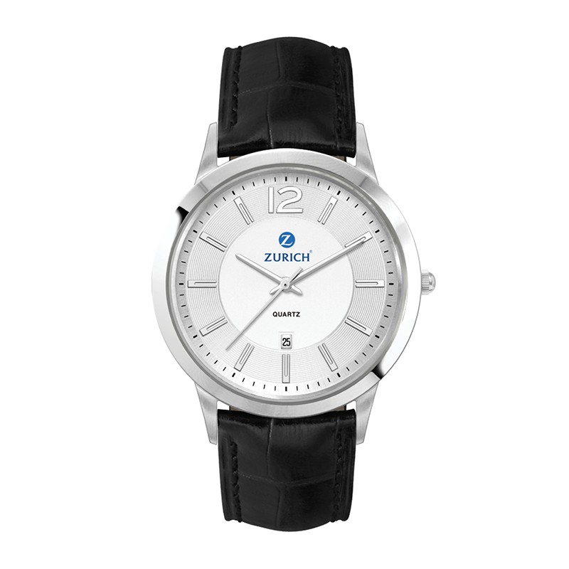 Wc4214 43mm Steel Silver Case, 3 Hand Mvmt, Silver Dial, Dte Display, Leather Strap, Flat Mineral Cr
