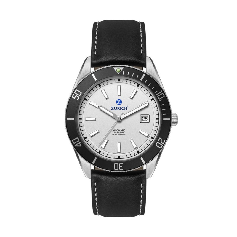 42mm, Ss, Silver Case, Bk Bezel, "Automatic" Mvt, Dte