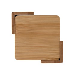 Brandon IV 4-Piece Bamboo Coaster Set