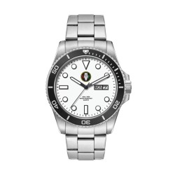 42.5mm, Ss, Silver Case, Bk Bezel, 3-Hand Mvt, Day-Dte