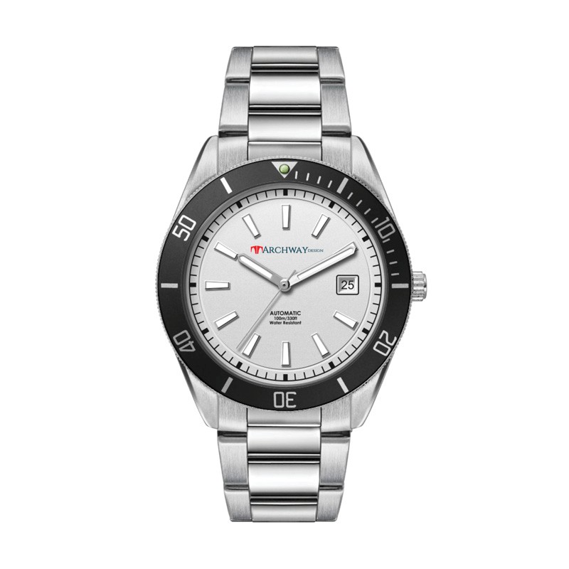42mm, Ss, Silver Case, Bk Bezel, "Automatic" Mvt, Dte