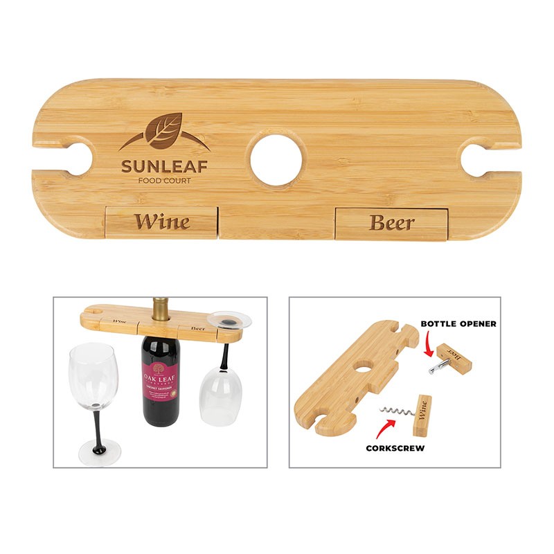 Temecula 3-Piece Bamboo Wine Caddy