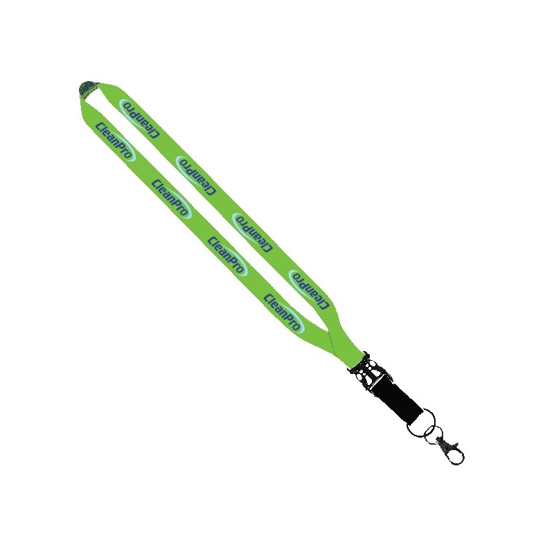3/4" Dye-Sublimated Lanyard w/ Slide Buckle Release, Split-Ring & Lobster C