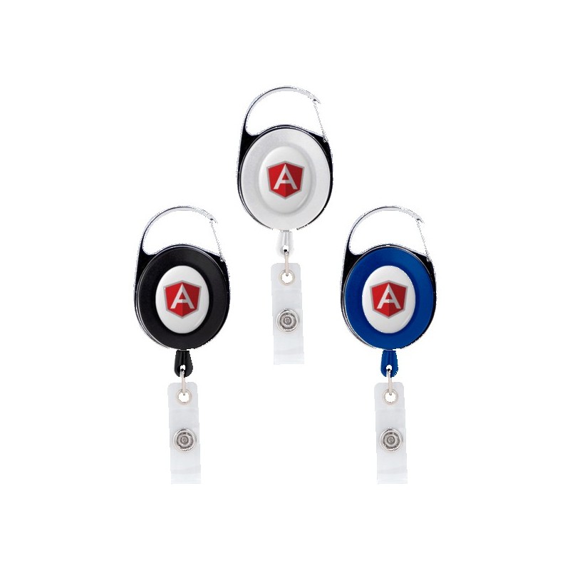 Oval Metal Retractable Badge Reel with Carabiner