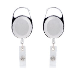Oval Metal Retractable Badge Reel with Carabiner