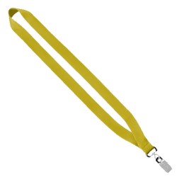 3/4" Economy Polyester Lanyard with Sewn Silver Tone Metal Bulldog Clip