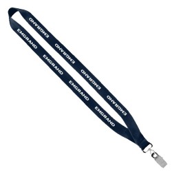3/4" Economy Polyester Lanyard with Sewn Silver Tone Metal Bulldog Clip